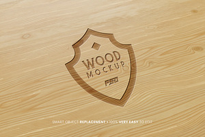 Wood Debossed Mockup