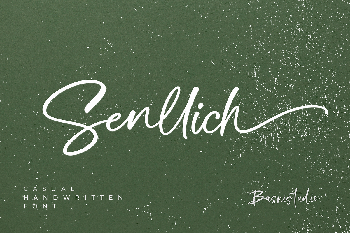 Senllich Handwritten Font, a Handwritten Font by Basnistudio (Photo 1 of 14)