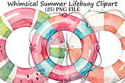 Whimsical Summer Lifebuoy Clipart, an Illustration by DreamPrint404 (Thumbnail 1 of 5)