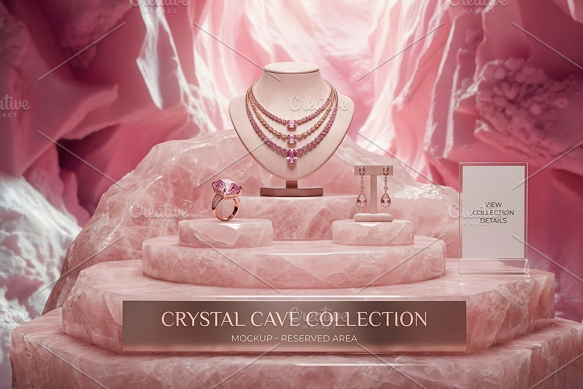 Pink Crystal Cave Stairs Stock Photo, a Nature Photo by Aura Canyon HQ (Photo 7 of 8)