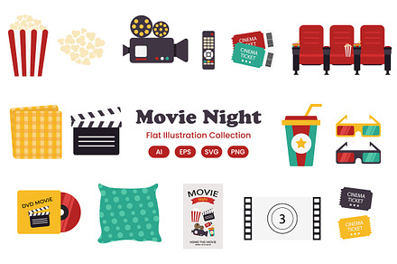 Movie Night Illustration, an Object Illustration by Rahardi Creative