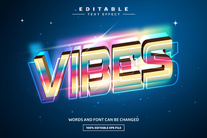 Vibes 3D Editable Text Effect