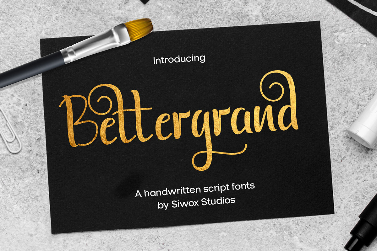 Bettergrand - a handwritten fonts, a Handwritten Font by Siwox Studios (Photo 1 of 9)