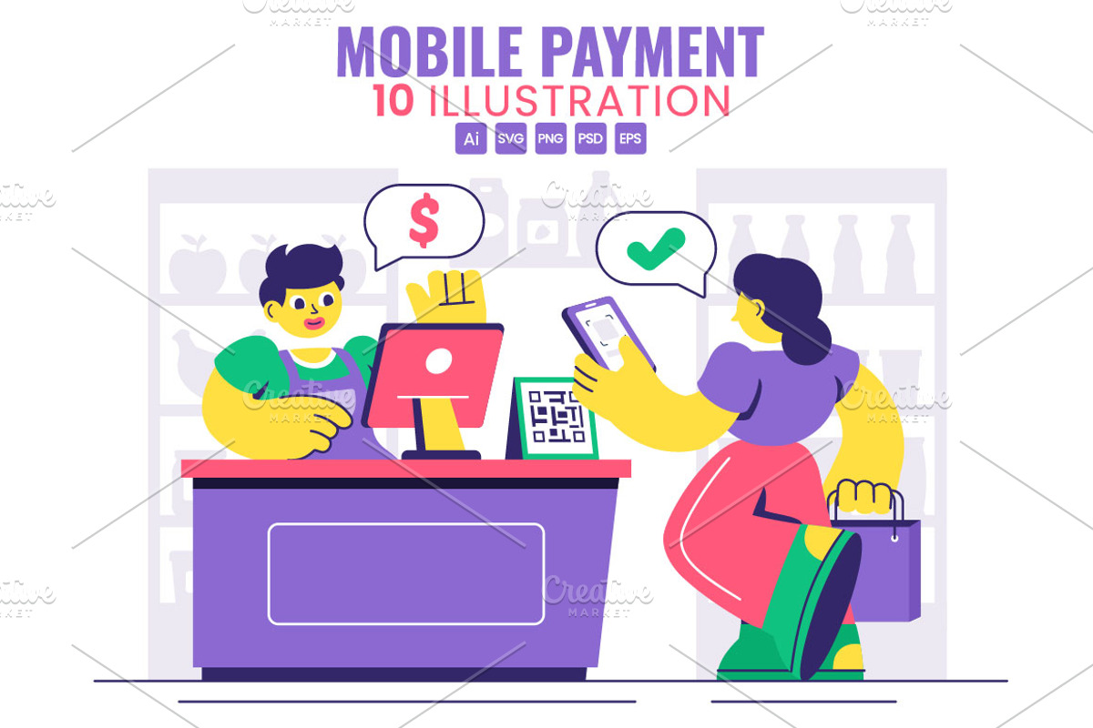 10 Mobile Payment Illustration, a Finance Illustration by denayunebgt (Photo 1 of 4)