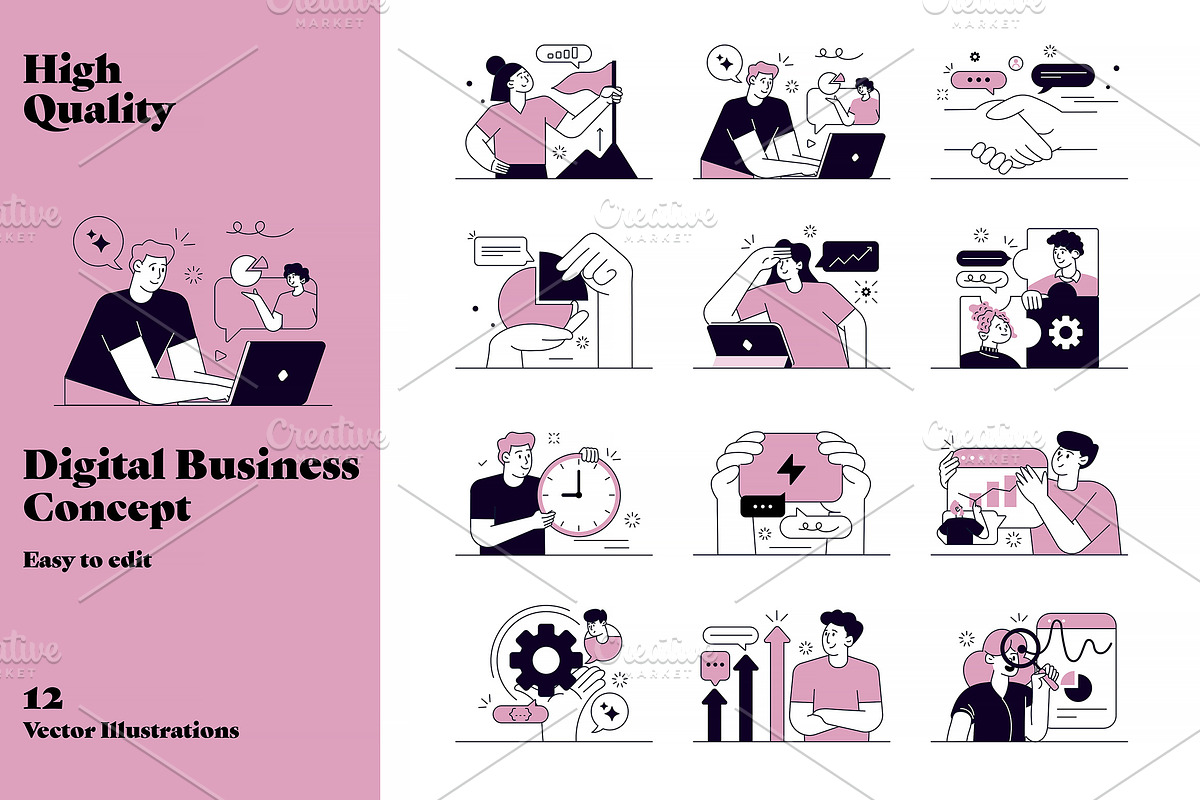 Digital business illustrations, a Person Illustration by Creative Graphics