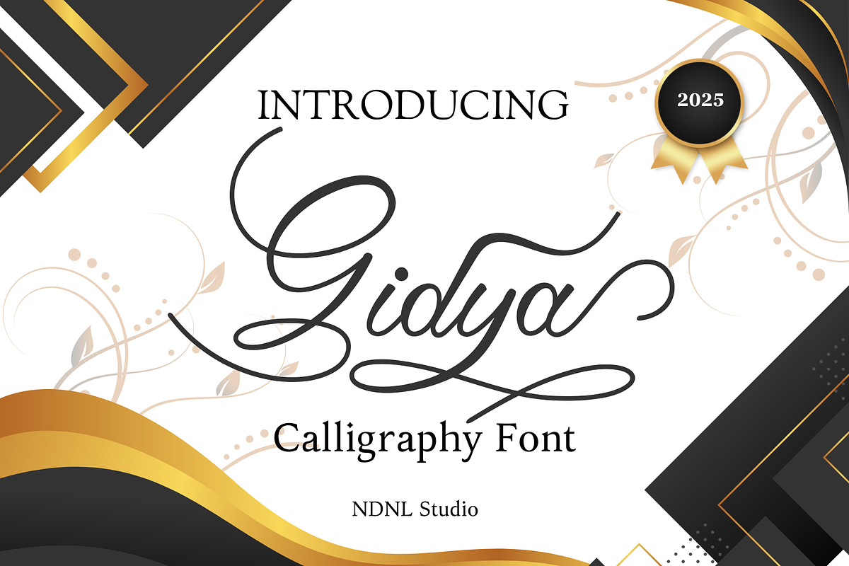 Gidya – Calligraphy Font, a Script Font by NDNL Studio (Photo 1 of 6)
