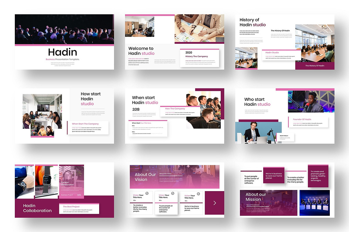 Hadin  – Business PowerPoint Templat, a Presentation Template by Dens Creative Studio (Photo 2 of 6)