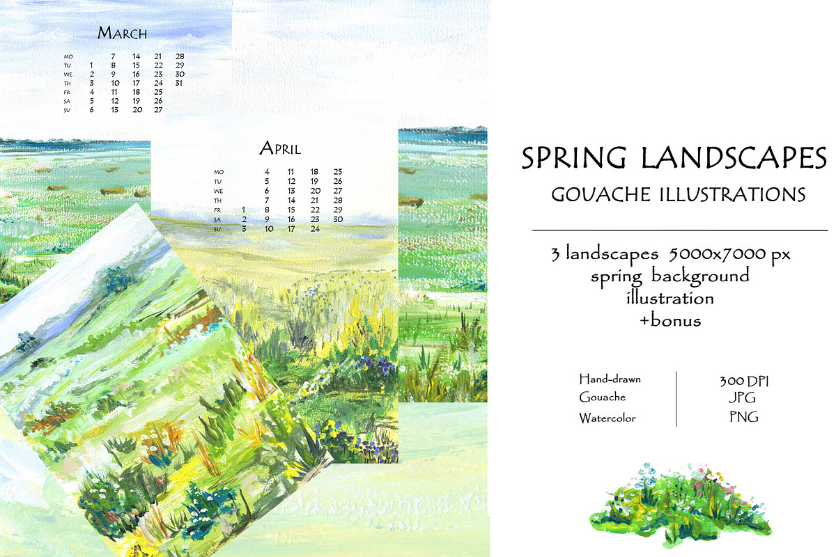 Spring Landscapes, an Illustration by Ann Bright (Photo 1 of 6)
