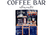 COFFEE BAR watercolor, a Food Illustration by Julia Bogdan (Thumbnail 3 of 4)