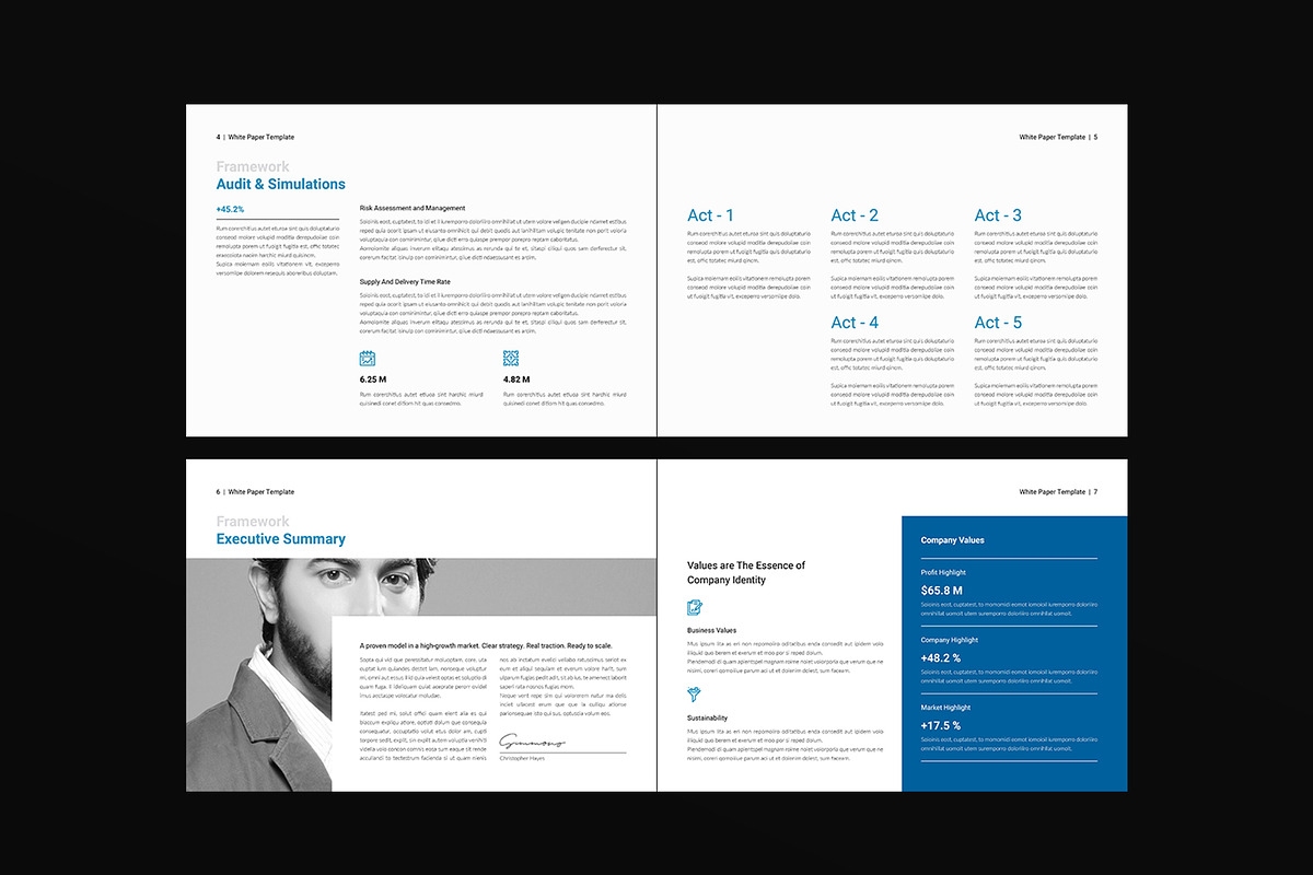 Business White Paper Landscape, a Brochure Template by DesignCrest (Photo 5 of 13)