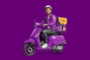 Delivery guy on scooter Mockup, an Advertising Mockup by BlackMockup (Thumbnail 5 of 12)
