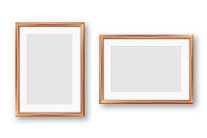 Realistic blank wooden picture, an Illustration by 32pixels
