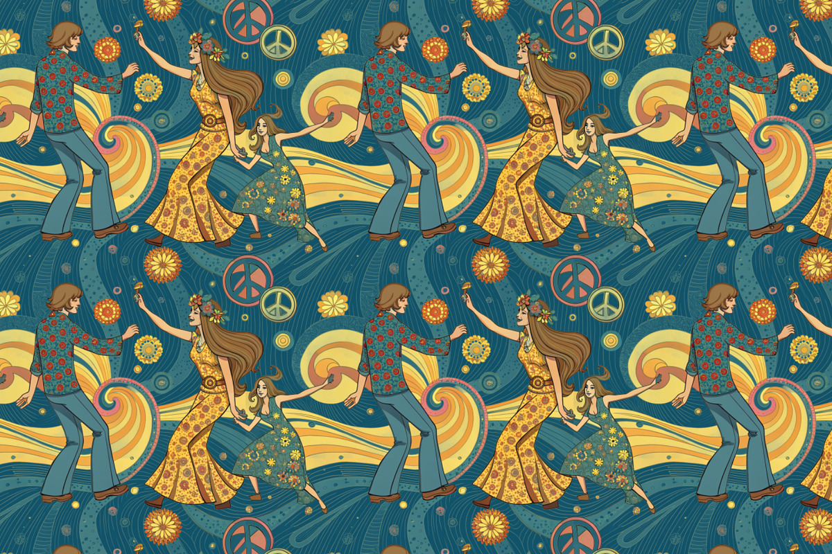 A set of seamless patterns of 70s., a Pattern Graphic by Designs by Helen Trupak (Photo 3 of 8)