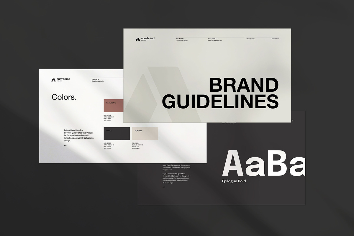 AURA | Brand Guidelines, a Presentation Template by creathrivestudio (Photo 2 of 16)