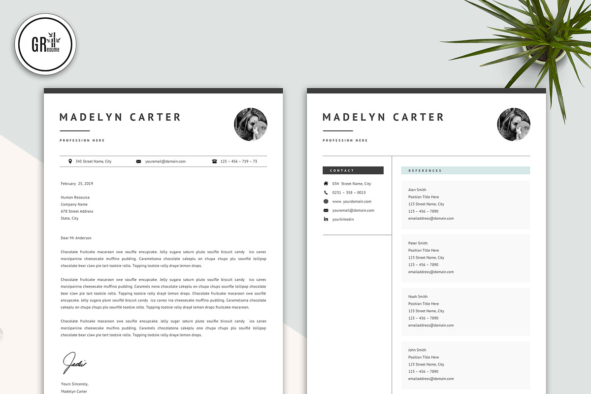 Creative Resume CV Template for Word, a Resume Template by GResume (Photo 4 of 6)