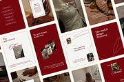 Old Money Burgundy Instagram Posts, a Social Media Template by Meraki Templates (Thumbnail 1 of 8)