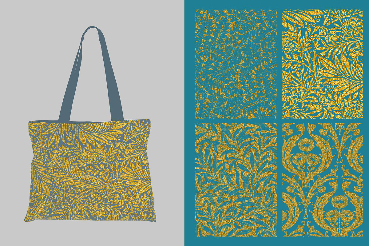 Gold Glitter William Morris Patterns, a Pattern Graphic by ARTOZEN DIGITAL (Photo 4 of 20)