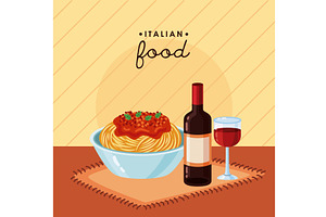 italian food lettering, a Food Illustration by studiogstock