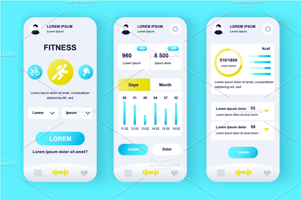 Unique Mobile App UI Kit, an App Template by alexdndz (Photo 15 of 36)
