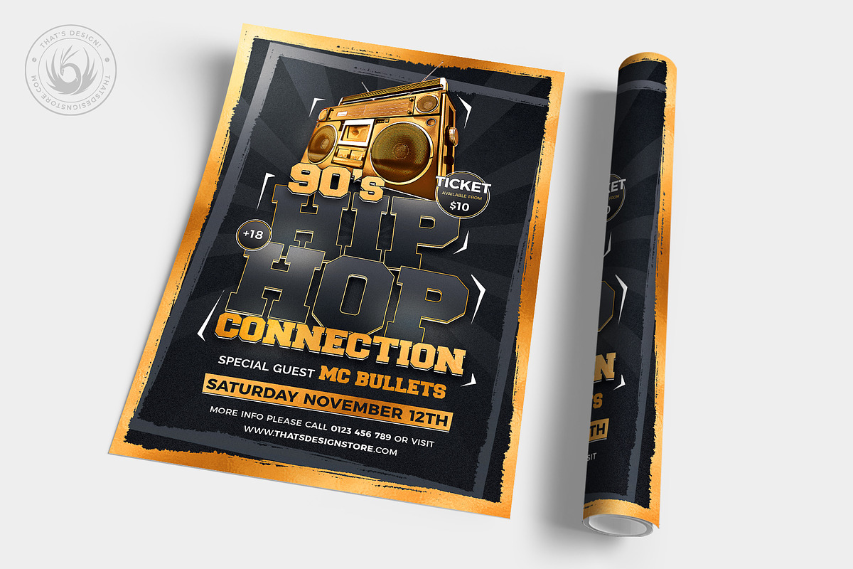 HipHop Connection Flyer Template V2, a Flyer Template by ThatsDesignArt (Photo 5 of 7)