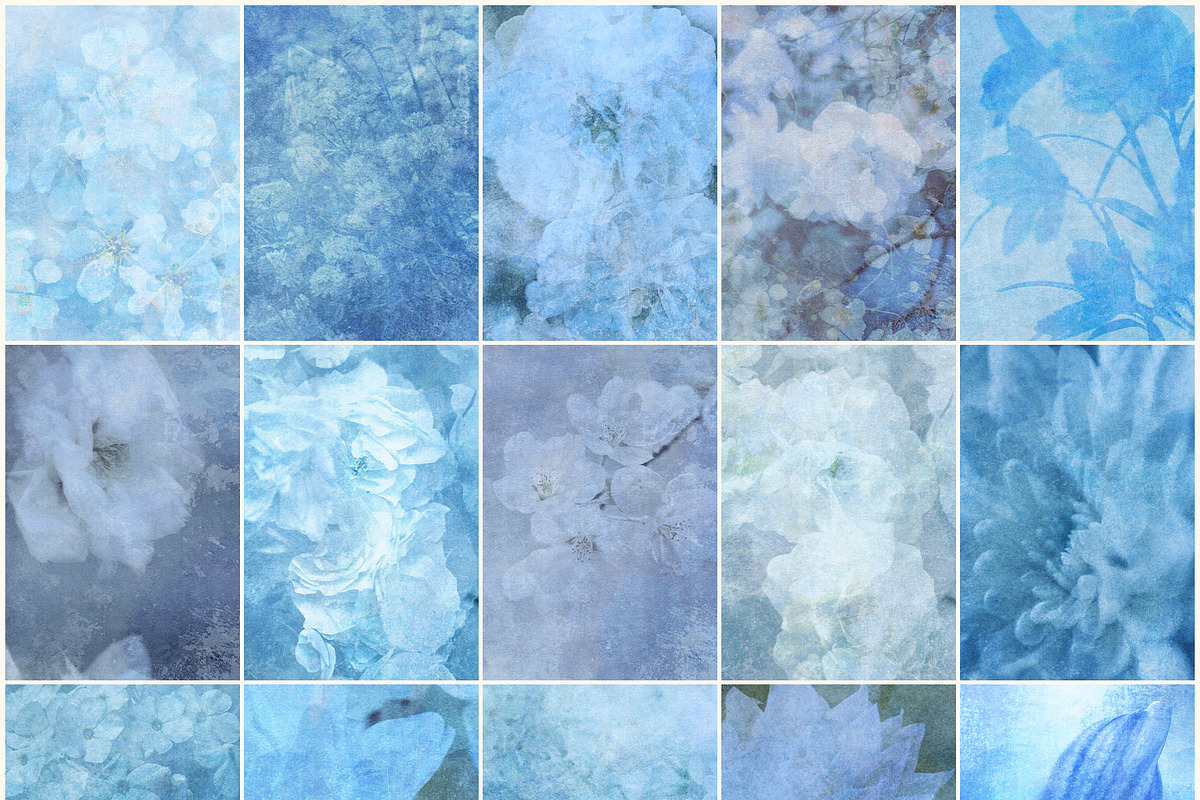 Flora Azure Blue Botanicals, a Background Graphic by alonahaidash (Photo 12 of 15)