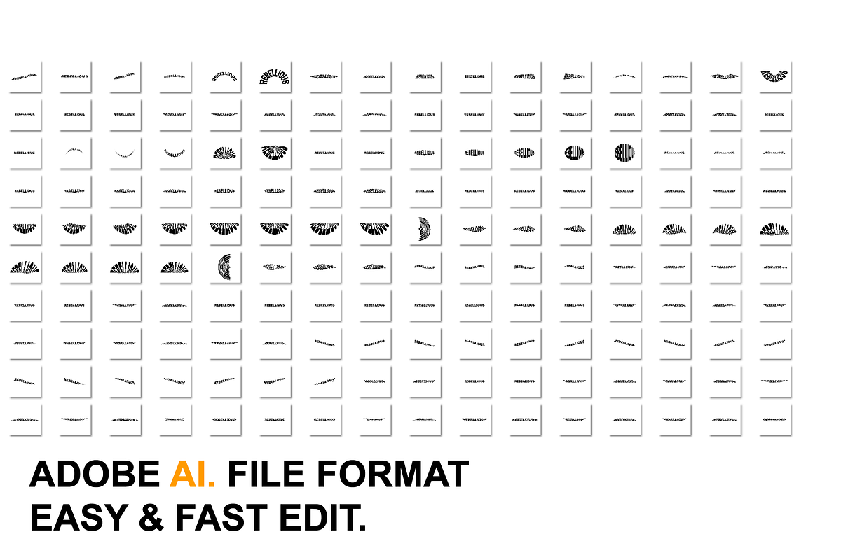 169 Font Shapes Illustrator Pack, a Sans Serif Font by Infinity Mockups (Photo 3 of 3)
