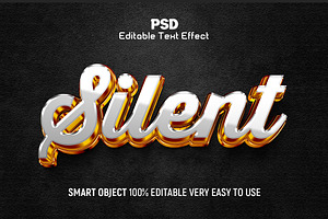 Silent 3D Editable Text Effect style, a Layer Style Add-On by Design Fly