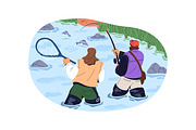 People fishing in summer set, a Person Illustration by PaperTrident (Thumbnail 2 of 5)