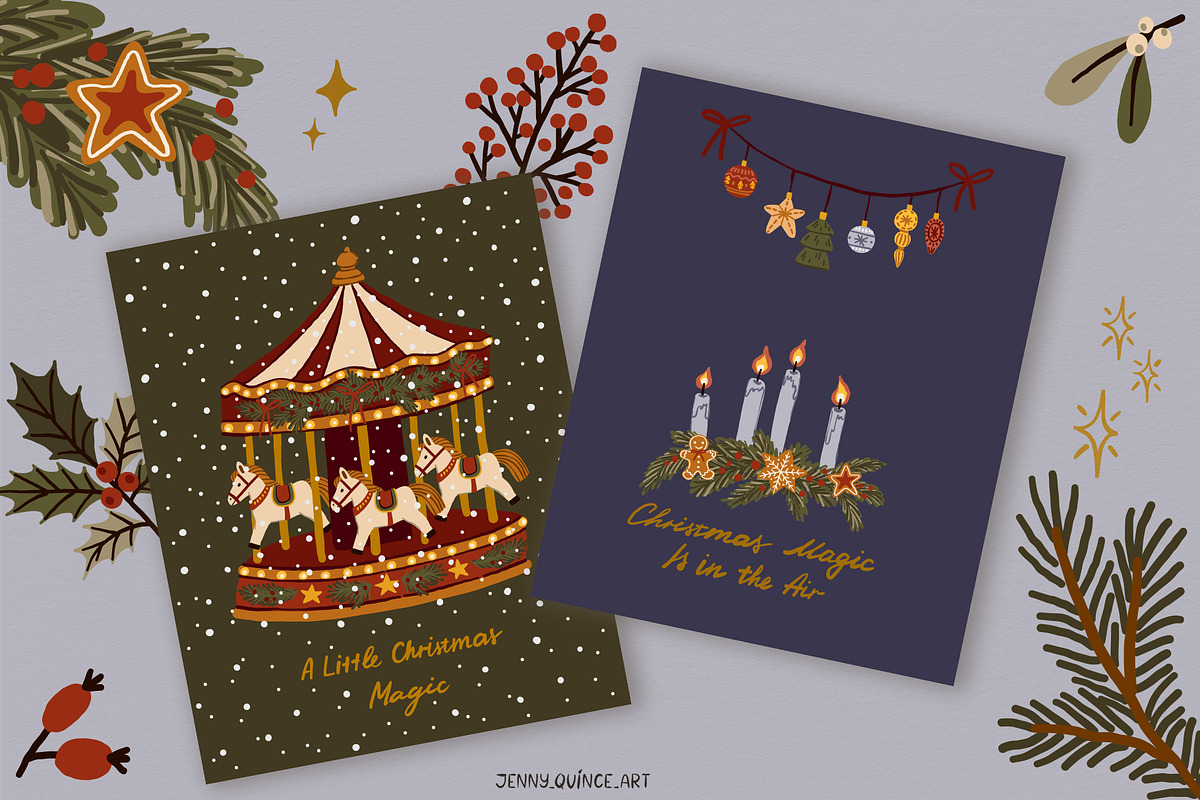 Cozy Christmas – Vector Clipart, a Seasonal Illustration by Jenny Quince (Photo 11 of 14)