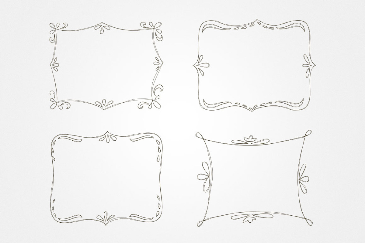 Hand Drawn Vector Borders and Frames, an Illustration by Prixel Creative
