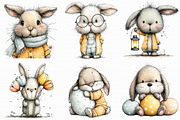 Whimsical Easter Bunny Clipart, an Illustration by Libby Wishes (Thumbnail 9 of 9)