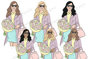 Spring Girls Clipart, a Person Illustration by GlamArtZhanna (Thumbnail 3 of 4)