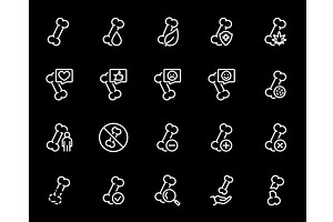 Set of bones line icon. Human, an Object Illustration by GraphiShop