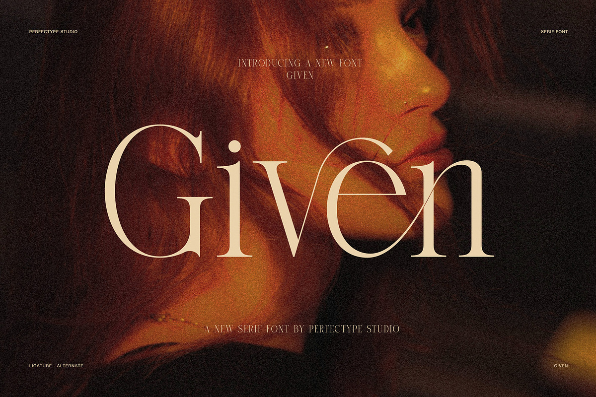 Given Elegant Serif Display Font, a Serif Font by Perfectype (Photo 1 of 8)