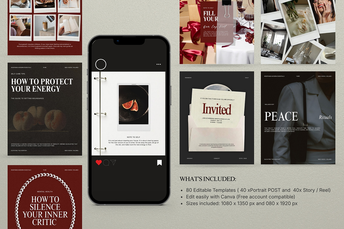 The Bordeaux Social Media Kit, a Social Media Template by Pani Temp. (Photo 10 of 12)
