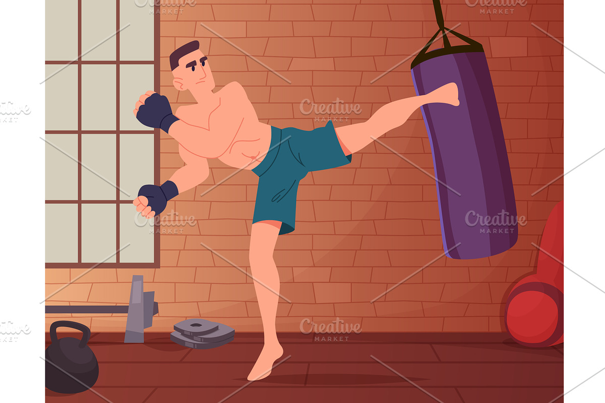 Martial arts training. aggressive, a Sport Illustration by Onyx