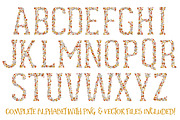 Autum Floral Alphabet Vectors & PNGs, an Illustration by Amanda Ilkov (Thumbnail 5 of 5)