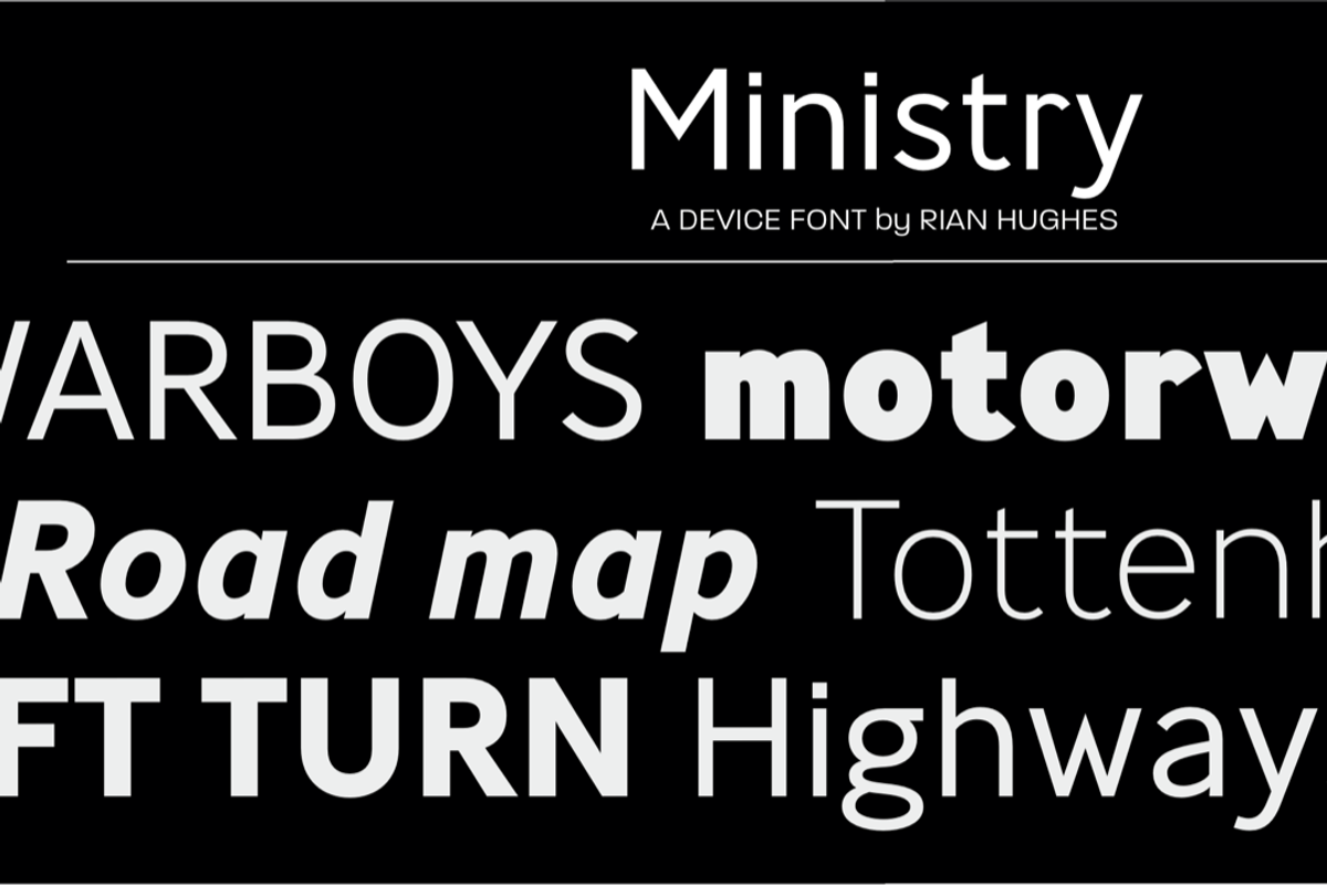 Ministry, a Sans Serif Font by Device (Photo 1 of 5)