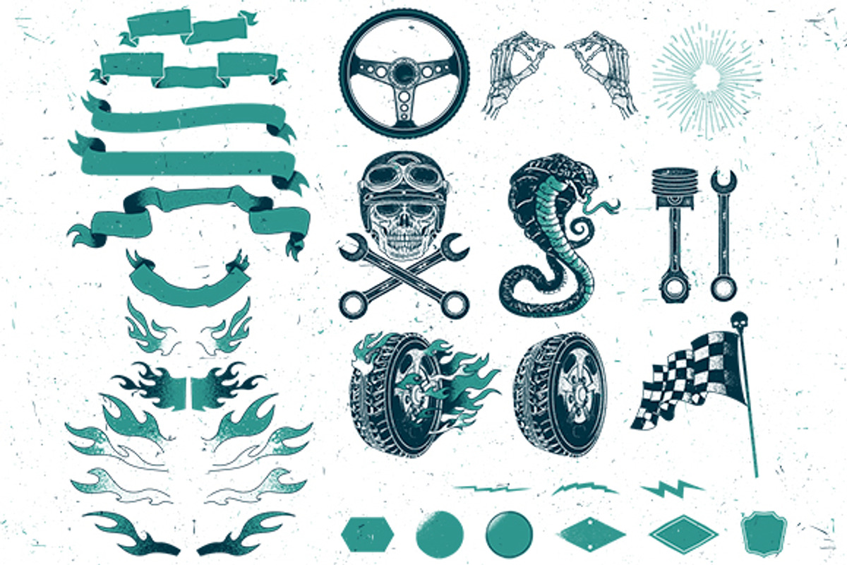 6 Vintage Hot Rod Badges, a Branding & Logo Template by PaperBat (Photo 5 of 5)
