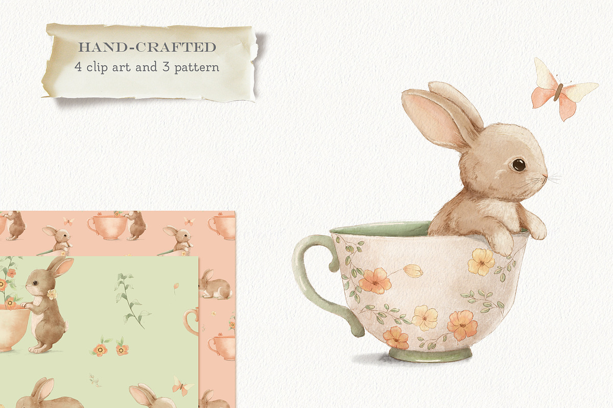 Announcement Clipart and pattern, an Animal Illustration by AlenaVlasko stock Market (Photo 1 of 7)