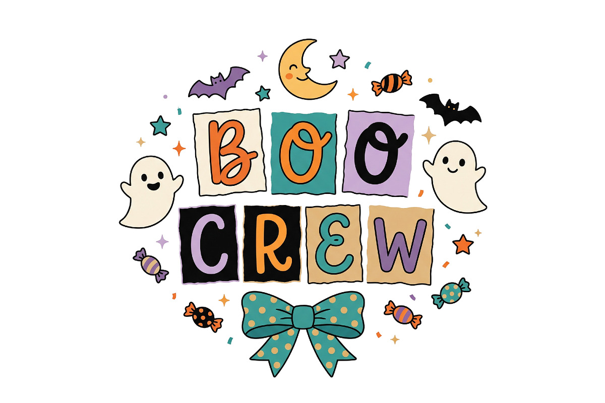 Boo Crew Halloween Sublimation PNG, a Seasonal Illustration by CraftArtStudio (Photo 1 of 4)
