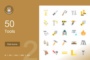 50 Tools Flat Multicolor Icons, an Icon by IconBunny (Thumbnail 1 of 2)
