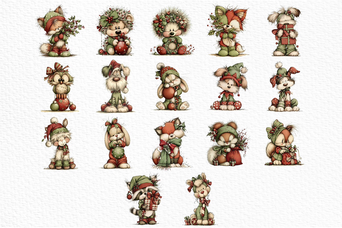 Whimsical Christmas Animals, an Illustration by Craft Nest (Photo 5 of 6)