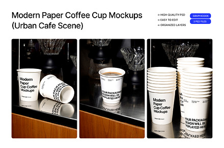 Modern Paper Coffee Cup Mockups