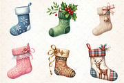 Christmas Stockings Clipart, an Illustration by DreamCafeArt (Thumbnail 5 of 6)