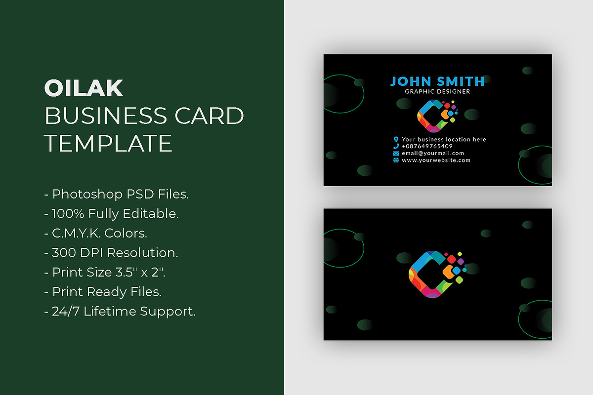 OILAK Business Card Template, a Business Card Template by Dueza.Com