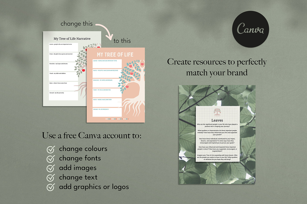 Tree of Life Therapy Canva Templates, a Templates & Theme by Miri Campbell (Photo 5 of 9)