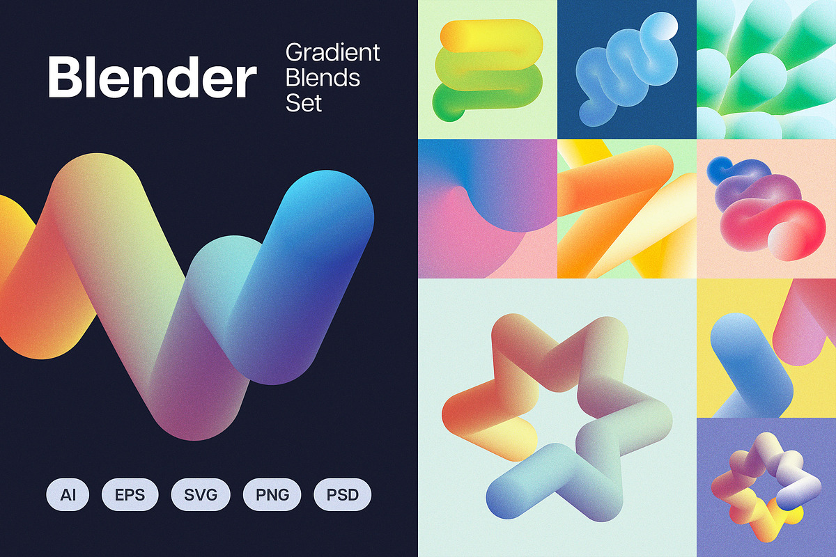 Blender: Gradient Blends Collection, an Object Graphic by pixelbuddha.net (Photo 1 of 22)