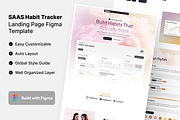 SAAS Habit Tracker Figma Template, a Landing Page Template by Rozepaars Design (Thumbnail 1 of 2)