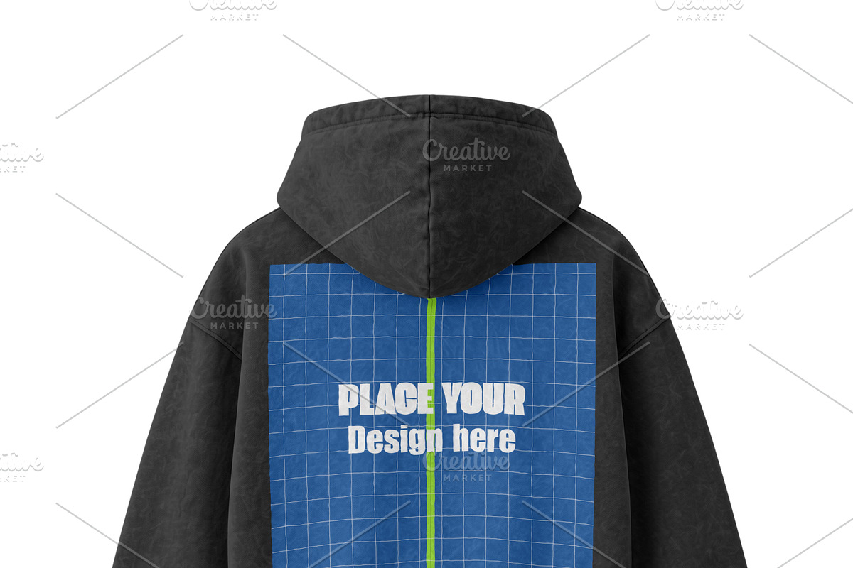 Acid Wash Cropped Hoodie Mockup Back, a Hoody Mockup by Pixel Foundry (Photo 2 of 3)